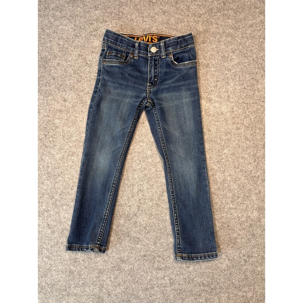 Levi's 510 Jeans Boys 4-5 Years Blue Denim Cotton Blend‎ Stretch Skinny Leg
